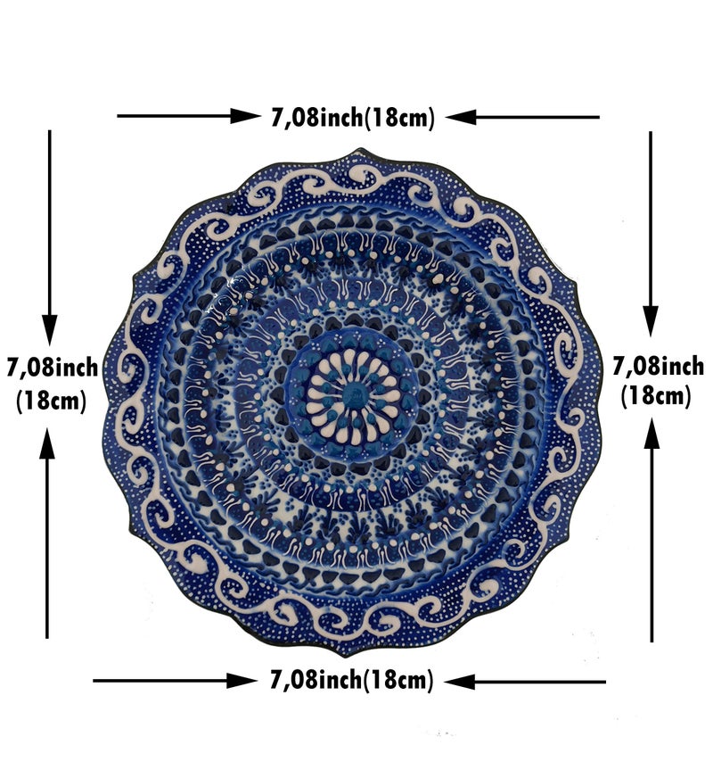 Ayennur Turkish Decorative Plate Handmade Ceramic Ornament for Home&Office Wall Decor - Image 5